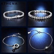 ATHENA JEWELRY Fashion Diamond Silver Bracelet Original Rantai Women Moissanite Perempuan 925 Tangan Bangle Gelang M134