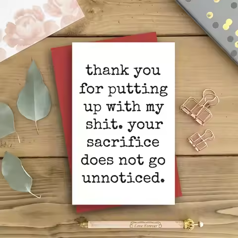 1pc Humor Anniversary Card, Cool Card With Envelope,Funny Birthday Greeting Card For Husband Wife Bo