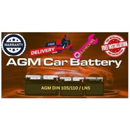 [ Installation Provided ] LN6 | AGM/VRLA DIN105/110 | Car Battery Bateri Kereta