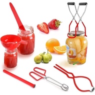 6 Pcs Canning Kit, Jar Tongs, Jar, Plastic Funnel, Lid Lift, Jar Key, Canning Tongs, Bubble Removal,