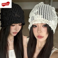 (BC)1/2Pcs Hollow Out Pullover Hats - 3D Floral Pattern Beanie Cap - for Wen Girls Travel Wear - Spr