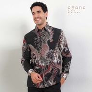 KEMEJA Sadewa Long Sleeve Batik Asana Shirt - Wine