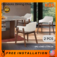 (FREE Installation+Shipping) KBS Condola(2pcs) Dining Chairs/ Arm Chair / Solid Wood / Easy Clean Fa