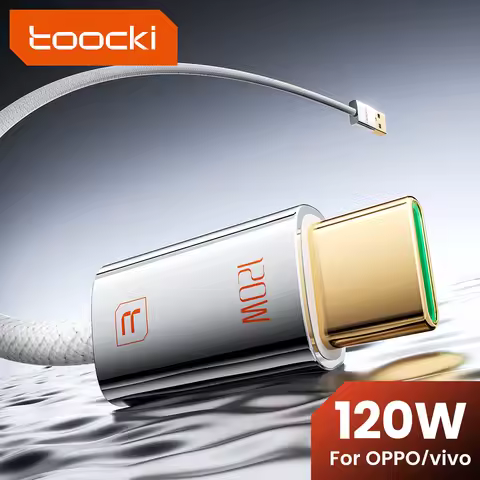 Toocki 120W USB Type C Cable Super Flash Charging For OPPO Find N5 X8 Vivo X200 S30 QC 3.0 6A Zinc A