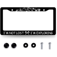 I'm Not Lost I'm Exploring License Plate Frame Camping License Plate Holder Funny Text Auto Parts St