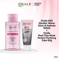 [Bundle Ovale H2O Micellar + Ovale RCM Tube] Ovale H2O Micellar Water Glow & Hydrate 300ml + Ovale R