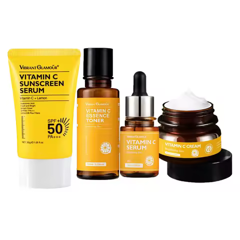 VIBRANT GLAMOUR Vitamin C Facial Toner+Face Cream+Facial Essence+Sunscreen