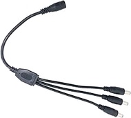 Litever Power Splitter, 3 Way, 1 Female Jack to 3 Male Plugs, 5.5mm x 2.1mm, 1:3, Y Adaptor Copper C