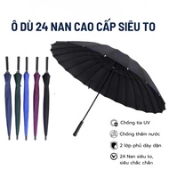 Ô Dù Cán Dài Cao Cấp 24 Nan Siêu To – Chống Gió Cản Tia UV Tay Cầm Bọc Da Sang Trọng - Alice Store