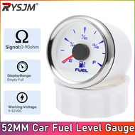 0-90Ohms 52MM Car Fuel Level Gauge Meter 7 Color Backlight Oil Level Gauge For 12V 24V Car Marine Bo