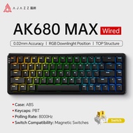 AJAZZ AK680 MAX Mechanical Keyboard HE Hall Effect Switch 60% 8k/1K RGB Wired/Wireless Gaming Rapid