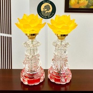 VIET DRAGON lotus altar lamp - High quality golden light glass altar lamp, honoring spiritual space.