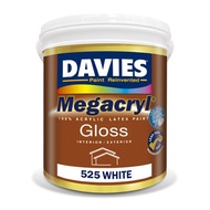 Davies 4Liter DV525 Megacryl Gloss White 100% Acrylic Latex Paint (Water-Based)