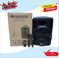 speaker portable wireless aiwa was 112 lven12inch usb bluetooth