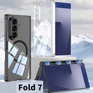 Ready New For Samsung Z Fold 7 Case Fold7  Fold7 Fashion Transparent Protective Case Magnetic Foldab