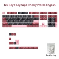 USLION 126 Keys Cherry Profile Keycaps ISO Layout Minimalist PBT Key Caps for Gaming Mechanical Keyb