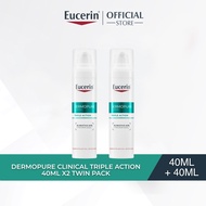 Eucerin Dermopure Clinical Triple Action 40ml x2 Twin Pack| Acne Moisturizer | Acne Serum | Acne Spo