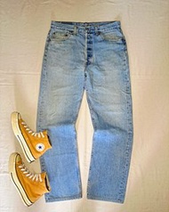 Levis 501-0193 original denim light yellow color fade Jeans           33" 腰圍      🇺🇸美國製