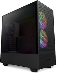 NZXT H5 Flow RGB Compact ATX Mid-Tower PC Gaming Case – High Airflow Perforated Front Panel – Temper