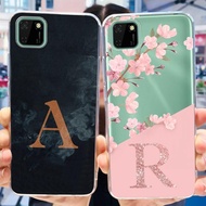 Huawei Y5p Casing DRA-LX9 Luxury Letter Cute Flowers Pattern Back Cover Huawei Y5p Phone Case Shockp