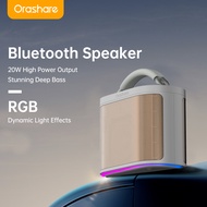 Orashare BSH01 Wireless Bluetooth Speaker with RGB Light 20W Deep Bass Metal Design Portable Party &