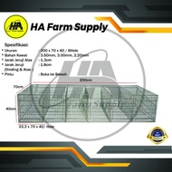 Kandang Kelinci Galvanis 200X70X40/ 6Hole & 7Hole