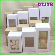 DTJYR 20Pcs Paper gifts package 6x6x8/10/12/14/16/18/20cm kraft paper window boxes party candy wedding toyes wrapping suppies box RHRET