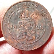Koin Benggol 1 cent th 1898 Bagus