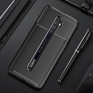 For OPPO Reno 2 Z 2 F Luxury Shockproof Armor Carbon Fiber Hybrid Brush Case Cover