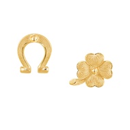 PRIMA ต่างหูทองคำ 99.9% Horseshoe Lucky Flower 111E4463-18
