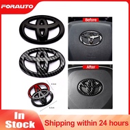 [Ready Stock] 1 Piece 6x4.5CM Car Steering Wheel Logo Emblem Sticker For Toyota Camry Corolla Avanza Yaris Vios Innova rav4 Fortuner Hilux Avensis Auto Interior Center Badge Deccal Cover Accessories