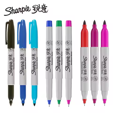 1pcs Sharpie Oil Marker Pens Colored Markers Art Pen Permanent Colour Waterproof Double Head Office 