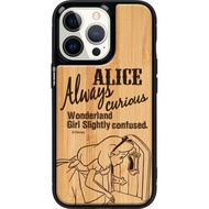 迪士尼愛麗絲夢遊仙境 iPhone 15 Pro天然木保護殻case magsafe