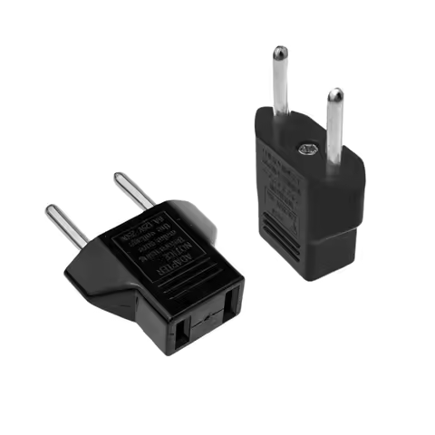 1-20pcs US/EU Socket US To EU Plug Adapter 2pin 4.0mm Euro Travel Adapter EU To US Plug Power Adapte