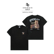 ADLV [acme de la vie] Oversize T-Shirt World Wide Travel Quokka Artwork Short Sleeve Black Oversized