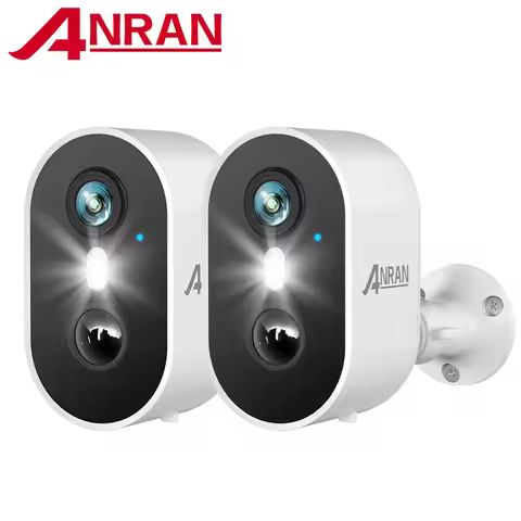 ANRAN 2/3/4PCS Battery Camera 2K 2.4G WiFi Camera Home Protection Security Camera PIR Detection,Free