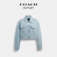 New!Coach女裝經典時尚full logo提花丹寧布牛仔Jacket外套褸，潮流時尚，全部品牌專供面料，所有輔料亦由品牌專供，鈕上都有品牌logo，水洗面料柔軟，肌理感超強，上身非常好睇，而家勁