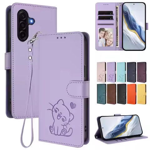 Stylish Leather Phone Case For Samsung Galaxy XCover 7 6 Pro 5 4 4s M22 M33 M34 M52 M53 M54 J4 J6 Pl