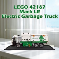 Lego Transparent Acrylic Display Box For Lego 42167 Mack LR Electric Garbage Truck Popmart Figurine 