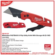 Milwaukee FASTBACK II Flip Utility Knife With Storage 48-22-1502