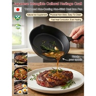 Durable flat cast iron frying pan