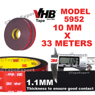 [TapeExpert] 33M VHB Double Sided Tape Black Model 5952 Strong Heavy Duty 3M Acrylic 10mm High Tempe