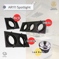 AR111 Spotlight Casing Square Single Holder Eyeball Double Holder Triple Holder Effect Light Ceiling