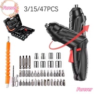 FOREVER 3/15/47PCS 3.6v Electric Screwdriver Kit, 1800mAh Lithium Battery Screw Removal Rechargeable