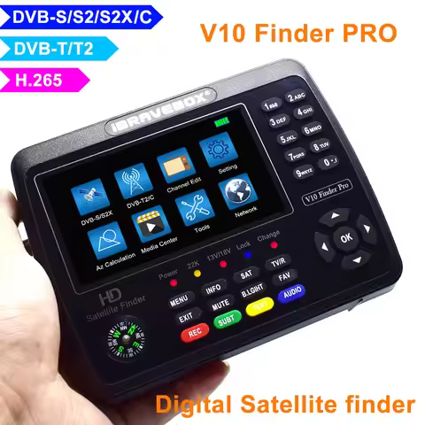 Original iBRAVEBOX V10 Finder Pro Satellite TV Finder Meter 4.3'' DVB-S/S2/S2X/T/T2/C/H.265+AHD(8MP)