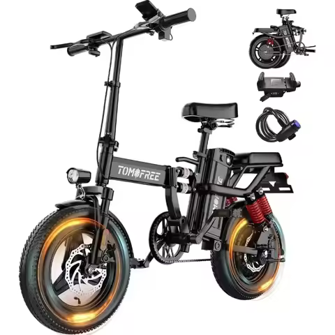 750W Peak Power 48V 20AH Removable Battery Electric Bike, 20-25MPH, 14''x2.1'' Tires, 25-35miles PAS