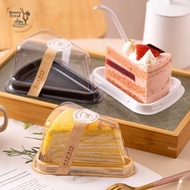 Boozy Treat - Ready Stocks Slice Cake Triangle Plastic Box Container with cover (4 colors tray)