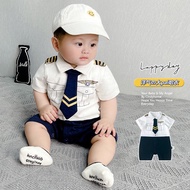 Baby Cotton Summer Thin Fashion Romper Newborn Baby Bodysuit Fashionable Climbing Clothes Captain's 