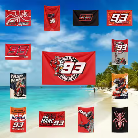 Motorcycle Flag for M-Ma-rq-ue-zs M-Mo-to-rc-yc-le Fans Custom any Image fan collection campaign par