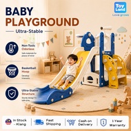 🔥Hight Fence 🔥Foldable Playground Kids Slide Slide for kids gelongsor kanak kanak Indoor Swing Baske